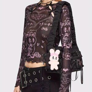 Dark Chocolate Mesh Bodycon T-Shirt